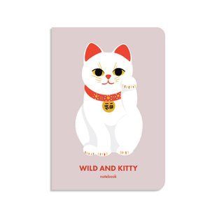Блокнот у клiтинку Wild and Kitty бежевий 043 фото